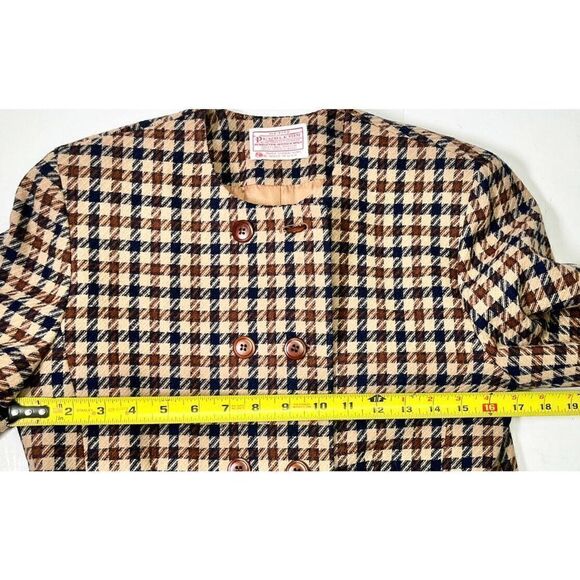 Pendleton Blazer Jacket Equestrian Houndstooth Wool Double Breast Boxy Vintage - Picture 6 of 12